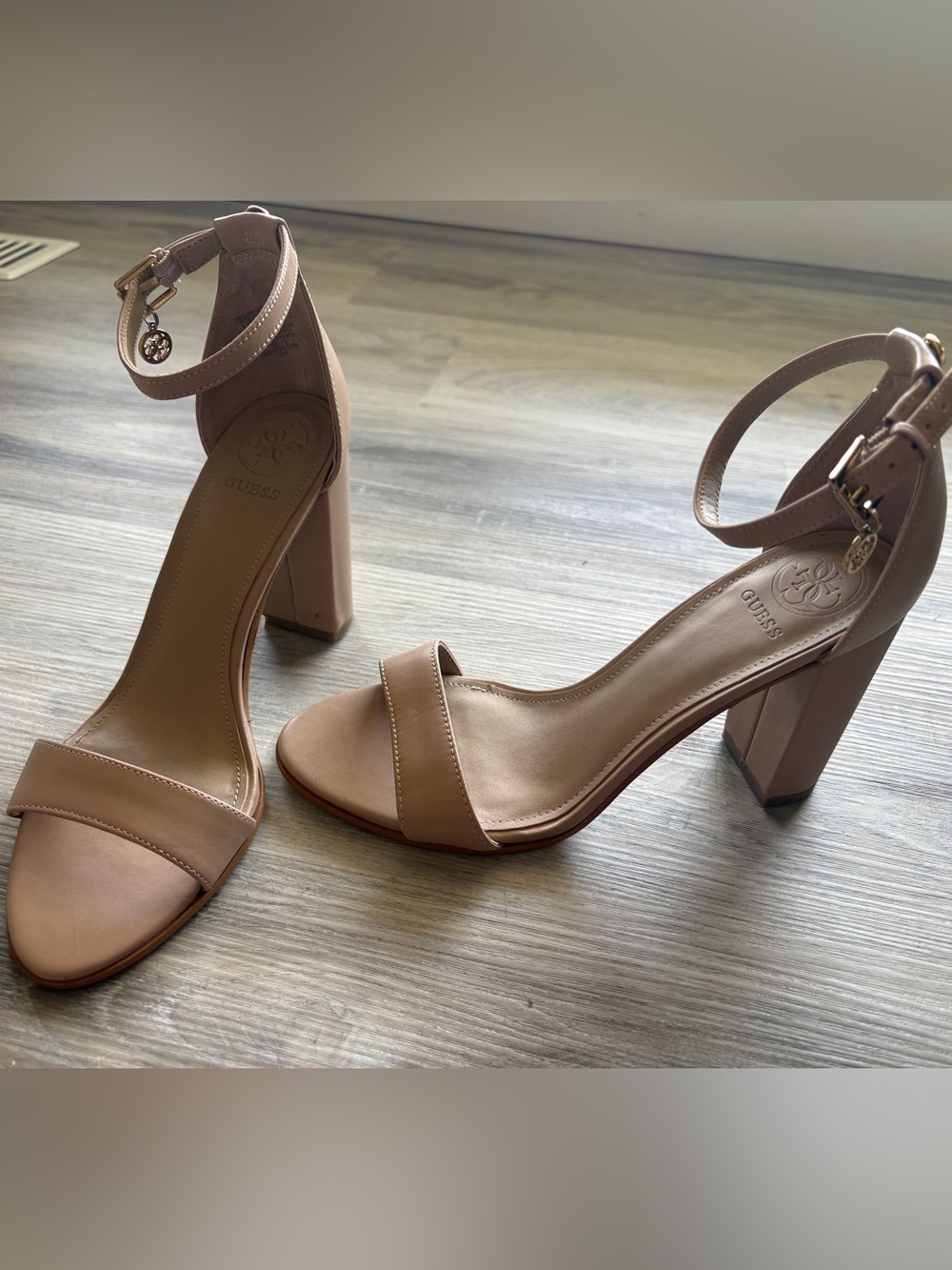 GUESS Blush Ankle-Strap Block Heel Sandals
